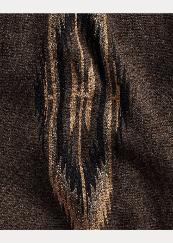 Ralph Lauren RRL Smoking Jacket Sweater Southwest Brown Men's Large L