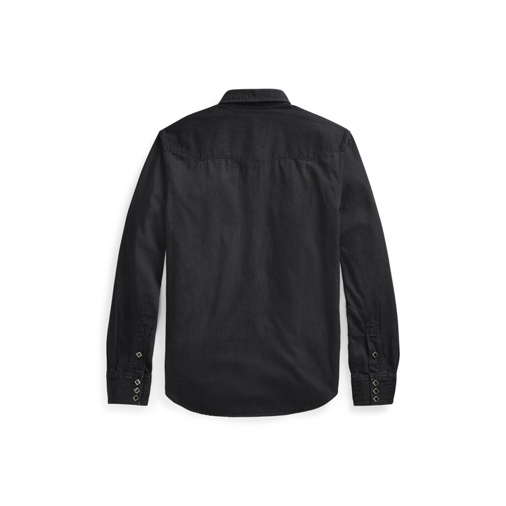 RRL Ralph Lauren Japanese Cotton Denim Western Shirt Men's Medium M Snap Diamond