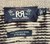 RRL Handknit Wool Blend Shawl Collar Cardigan Southwest Men's Small S
