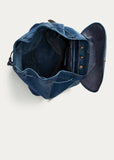New RRL Ralph Lauren Indigo Leather Blue Leather Backpack Rucksack Cowhide