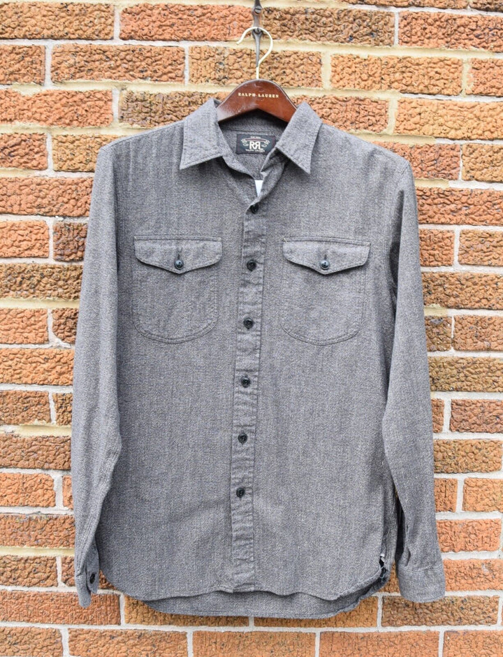 RRL Ralph Lauren Vintage Dice Embroidered Twill Work Shirt Men's Medium M