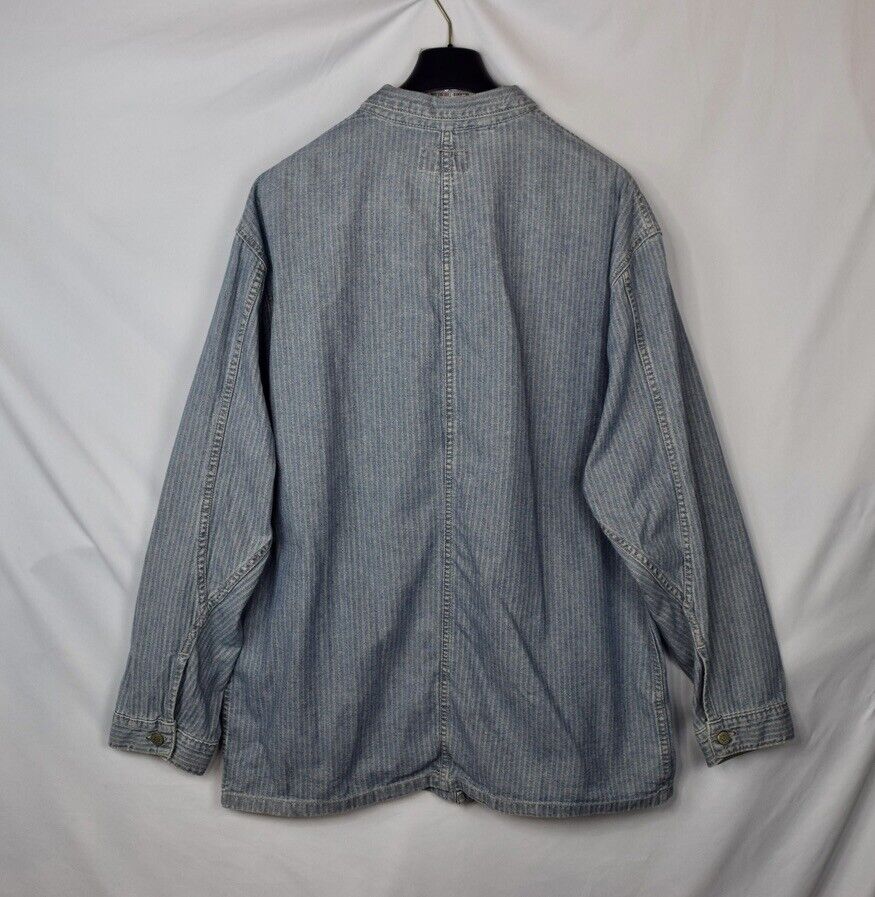 RRL Ralph Lauren Engineer Denim Chore Striped Jacket Men's XL Extra-Large