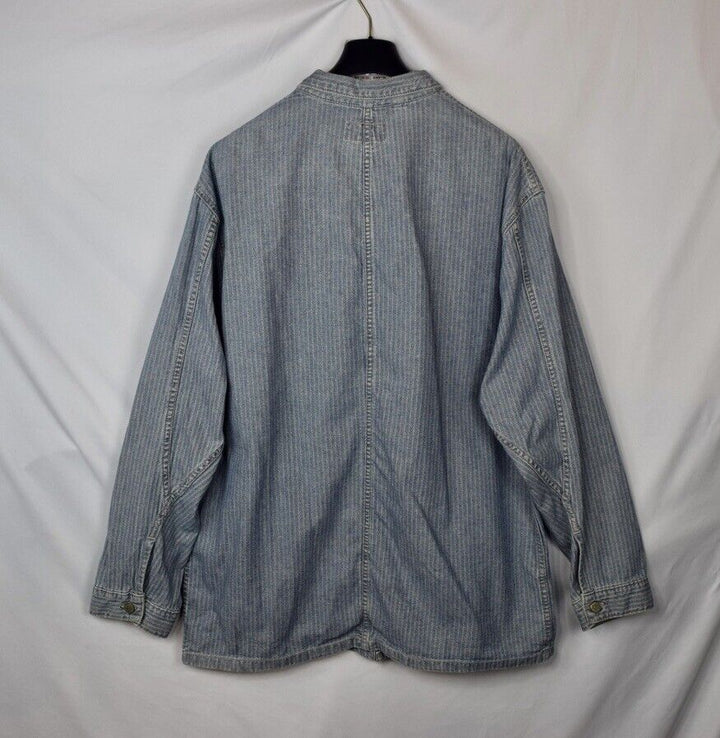 RRL Ralph Lauren Engineer Denim Chore Striped Jacket Men's XL Extra-Large