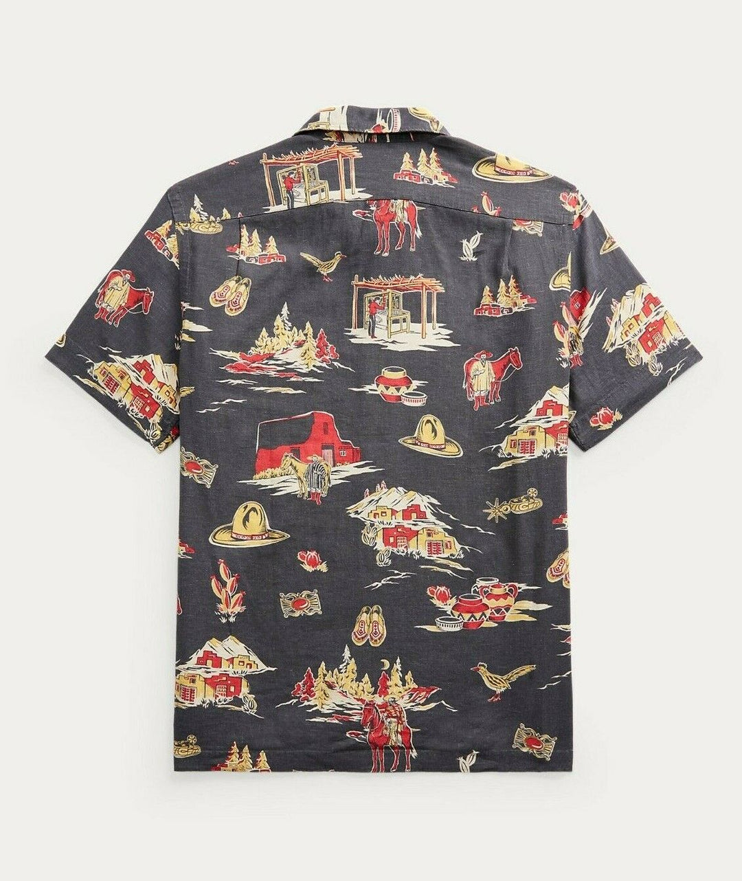 RRL Ralph Lauren 1940s Vintage Western Scenic Print Linen Shirt Men's Small S