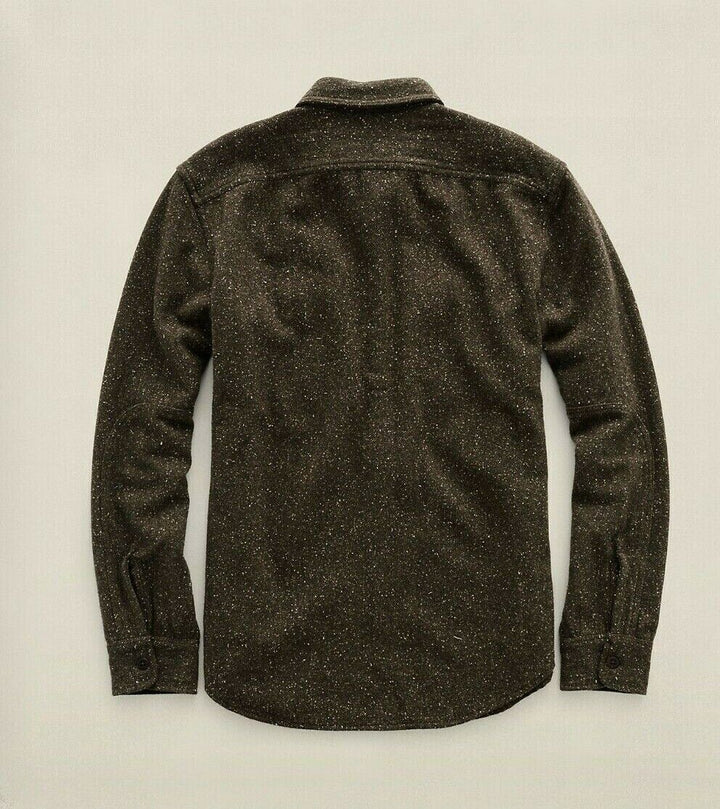 RRL Ralph Lauren Wool Speckled Brown Shirt Workshirt Men's XL Extra-Large