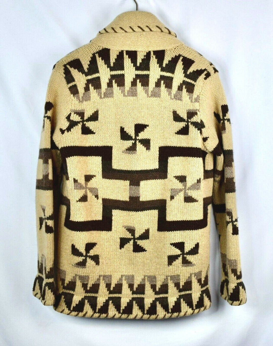 RRL Handknit Wool Blend Shawl Collar Cardigan Southwest Men's Small S