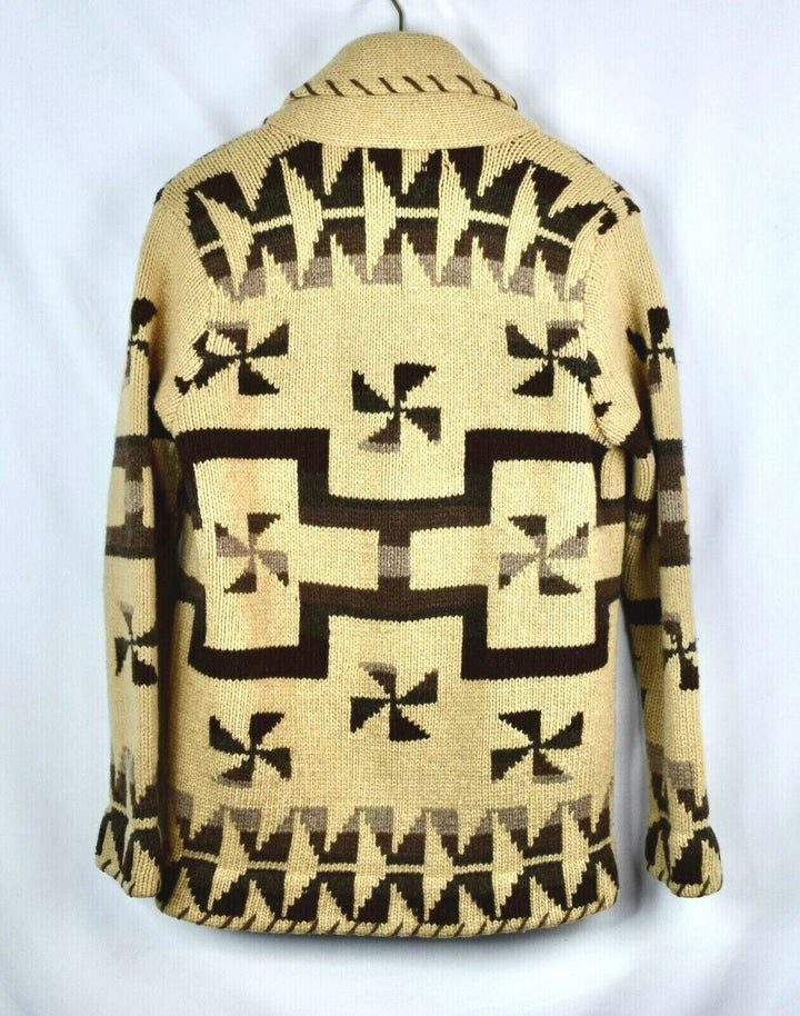 RRL Handknit Wool Blend Shawl Collar Cardigan Southwest Men's Small S